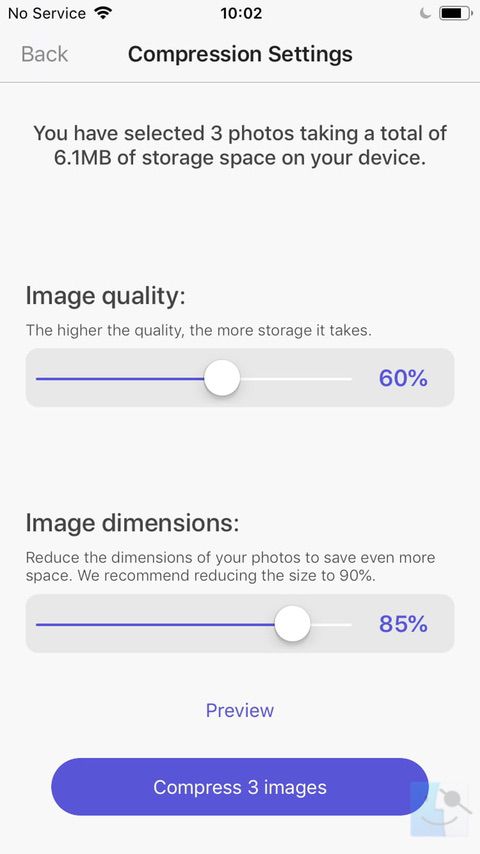 Уменьшить размер и качество изображения