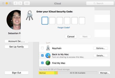 Mac введите код безопасности icloud